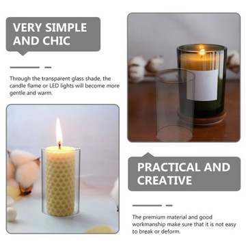 2 СТЕКЛЯННЫЕ КРЫШКИ ДЛЯ СВЕЧ, СТЕКЛЯННАЯ ТРУБКА ПОДСВЕЧНИКА