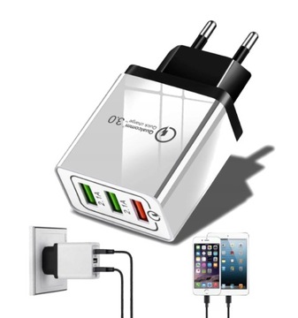 БЫСТРОЕ МОЩНОЕ СЕТЕВОЕ ЗАРЯДНОЕ УСТРОЙСТВО QC + КАБЕЛЬ USB-C