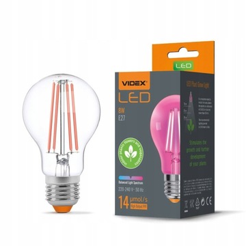 Żarówka LED Filament 8W 1200K E27 uprawa roślin
