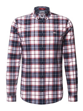 TOMMY HILFIGER KOSZULA POPLIN CHECK SLIM STRET XXL