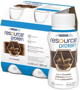 NESTLE RESOURCE PROTEIN o smaku czekoladowym 4x200ml