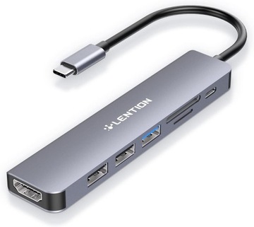 Hub USB C Stacja dokująca PD 100W 4K HDMI czytnik SD/TF USB 3.0 Thunderbolt