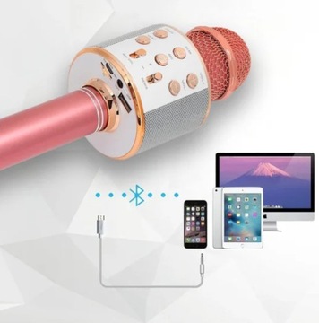 Mikrofon Karaoke Bluetooth RGB Bezprzewodowy Głośnik Dla Dzieci i Dorosłych