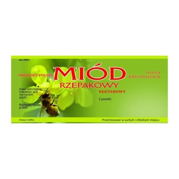 Etykieta na miód Rzepakowy EM014 - małe