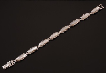 VERSIL bransoleta masa perłowa biała muszla SREBRO 0,925
