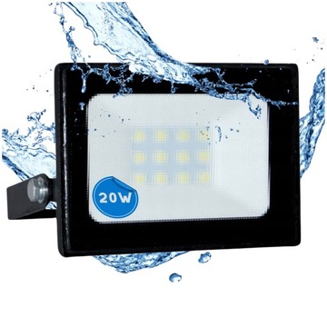 HALOGEN LED NAŚWIETLACZ LAMPA 20W REFLEKTOR WODOODPORNY 1400lm SLIM NEUTRAL