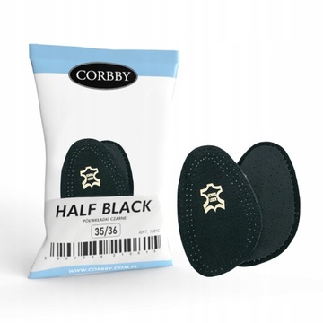 HALF BLACK Skórzane półwkładki czarne Corbby
