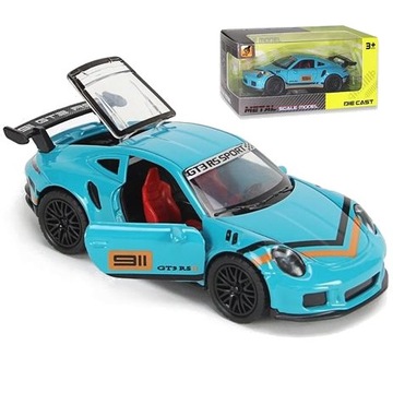 Samochód Porsche 911 GT3 Metalowy Na Napęd Światła Przednie Dźwięk 1:36