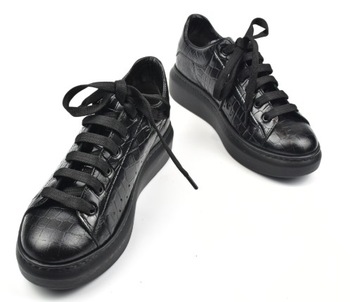 Sneakersy damskie SEMPRE 21-190 czarne lico r.39