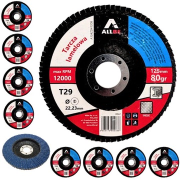 TARCZA LISTKOWA 125MM 80GR 10SZT INOX STAL CYRKON