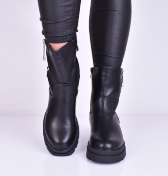 МОДНЫЕ ЖЕНСКИЕ УТЕПЛЕННЫЕ КОЖАНЫЕ БОТИНКИ