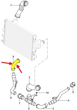 JAGUAR S-TYPE X200 XF X250 XJ X350 2,7D PŘÍVOD TRUBKA WAZ TURBO INTERCOOLER
