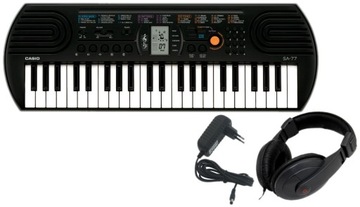 CASIO SA-77 MINI KEYBOARD KLAWISZ DLA DZIECKA + ZASILACZ + SŁUCHAWKI