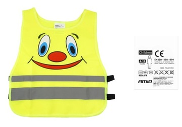 СВЕТООТРАЖАЮЩИЙ ЖИЛЕТ ДЛЯ РЕБЕНКА ДЕТСКАЯ УЛЫБКА SMILE FACE 4-12 ЛЕТ