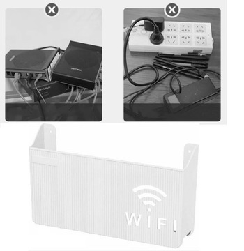 PÓŁKA NA ROUTER WIFI SWITCH BIAŁA UCHWYT ŚCIENNY