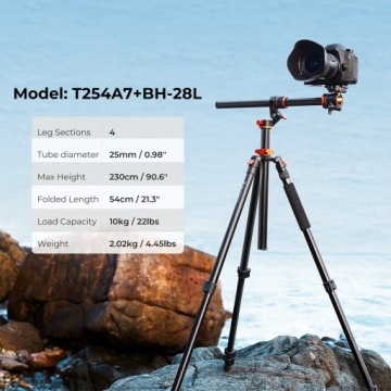 Штатив K&F Concept T254A7 с шаровой головкой BH-28L