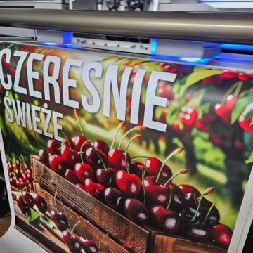 Прочный Рекламный Баннер Я Продаю Свежие Вишни 100x100cm Реклама Брезент