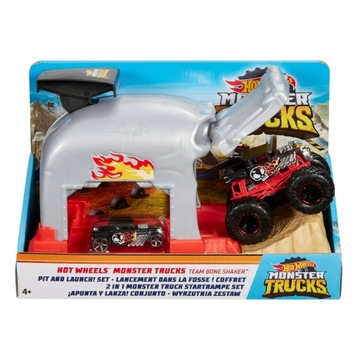 Убежище Hot Wheels Monster Trucks с пусковой установкой Team Bone Shaker (GKY02)