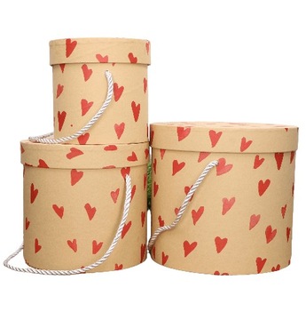 Flowerbox Pudełko w serca komplet 3szt