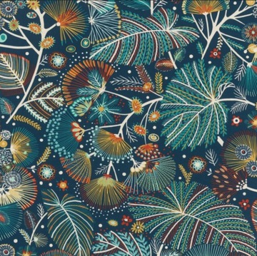 TAPETA ŚCIENNA KWIATY LIŚCIE FOLK FLORAL RASCH