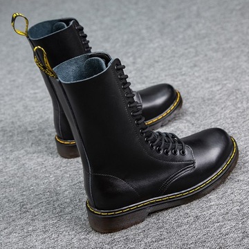 45 GLANY BOTKI OFICERKI DR COMBAT BOOTS SKÓRZANE TRAPERKI KOZAKI 14 DZIUREK