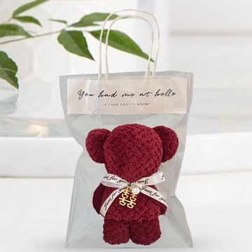 Мочалка для ванной Bear Towels Быстросохнущие, впитывающие влагу, красные пакеты с