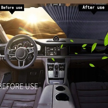 WYSUWANA OSŁONA PRZECIWSŁONECZNA 65X140 CM NA PRZEDNIĄ SZYBĘ SAMOCHODU