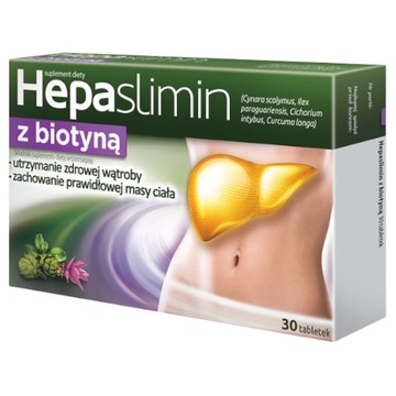 Hepaslimin z biotyną na wątrobę i włosy 30 tabl.