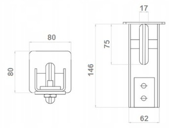 Комплект роликов для раздвижных дверей 80x80