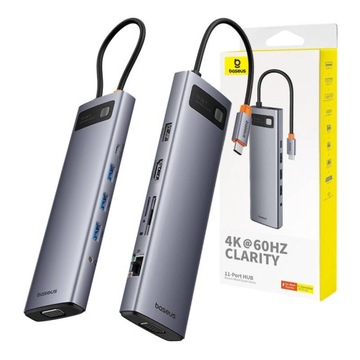 BASEUS WIELOFUNKCYJNY ADAPTER ROZDZIELACZ PRZEJŚCIÓWKA HUB 11W1 USB-C