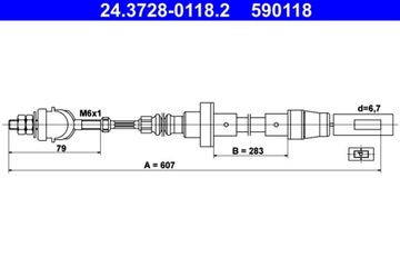 ТРОС СЦЕПЛЕНИЯ ATE VW POLO 85-94