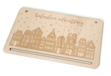 Kalendarz Adwentowy DREWNIANY Monetessori DIY eko