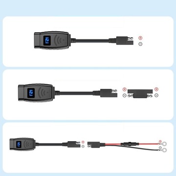 ЗАРЯДНОЕ УСТРОЙСТВО ДЛЯ МОТОЦИКЛА ВОЛЬТМЕТР USB + USB-C тип C QC 3.0