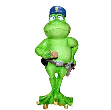 FIGURKA ŻABA POLICJANT