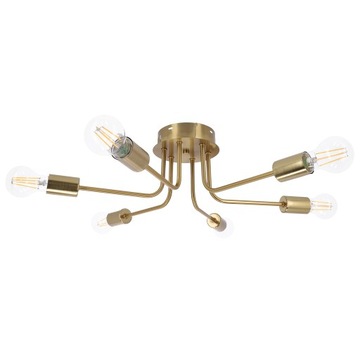 Lampa sufitowa wisząca 6x E27 LED ZŁOTA