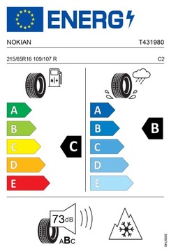 4x NOKIAN 215/65R16 109/107R SnowProof C C зима