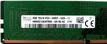 SK Hynix DDR4, 4ГБ 2400Mhz 1Rx16, HMA851U6AFR6N-UH (НЕ МИКС!!!)
