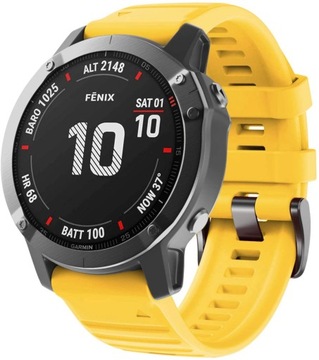 ЖЕЛТЫЙ ремешок Garmin FENIX 6X PRO QuickFit 26 мм