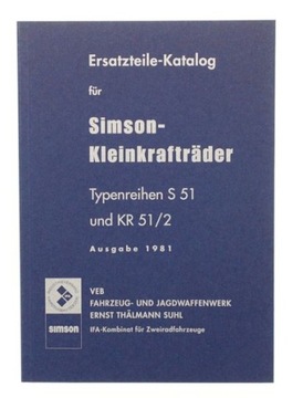 Katalog części Simson S51 KR51/2 Schwalbe oryginał Niemiecki
