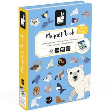 ZWIERZĘTA POLARNE układanka magnetyczna 40 elementów Magnetibook Janod 3+