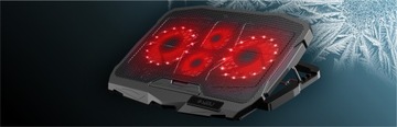ОХЛАЖДАЮЩАЯ ПОДСТАВКА ДЛЯ НОУТБУКА 15,6 ДЮЙМА, ЧЕРНАЯ, РЕГУЛИРУЕМАЯ ПОДСТАВКА С СВЕТОДИОДНОЙ СВЕТОДИОДНОЙ ПОДДЕРЖКОЙ И USB