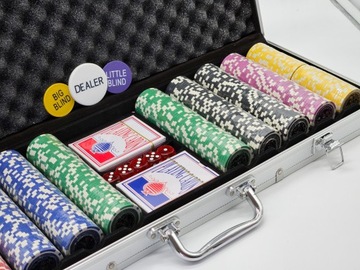 ПРЕМИУМ ПОКЕРНЫЙ НАБОР 500 ФИШЕК 2 КОЛОДЫ КАРТ + КОСТИ + ЧЕМОДАН