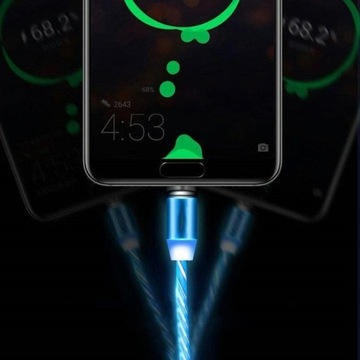 KABEL MAGNETYCZNY 3w1 DO IPHONE MICRO USB TYP-C 1m