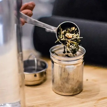 BUTELKA SZKLANA TERMICZNA Z ZAPARZACZEM FILTREM BIDON NA WODĘ KAMILLE