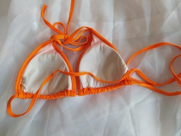 S 34 pomarańcz biustonosz kąpielowy góra bikini trójkątne miseczki wkładki