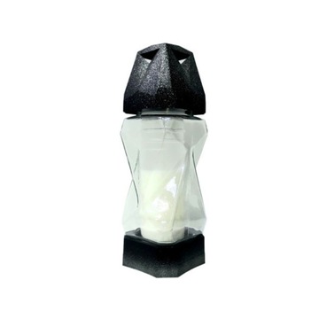 DUŻY ZNICZ SZKLANY BOLSIUS 4T PRESTIGE CZARNY 27,5 CM 75 H + WKŁAD GRATIS