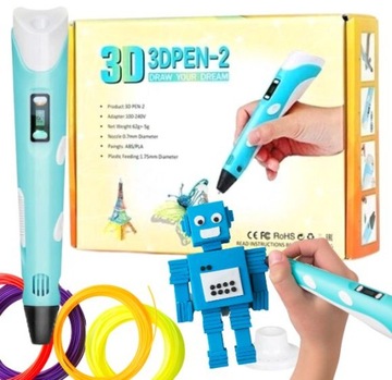 DŁUGOPIS DRUKARKA 3D PEN WKŁADY ZASILACZ GRATIS