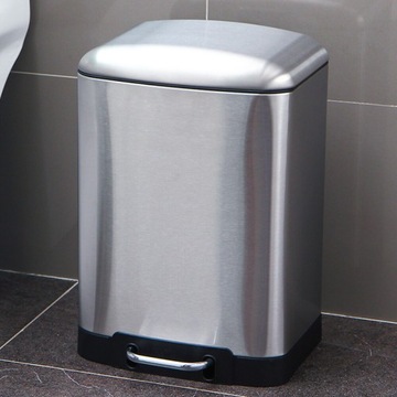 Контейнер для мусора из нержавеющей стали с педалью, 12 л.