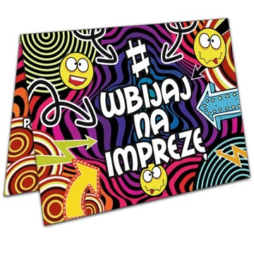 Zaproszenia dla Dzieci Hasztag Urodzinowe Wbijaj na Imprezę