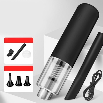 Ручной пылесос, беспроводной, портативный мини-автомобильный пылесос и воздуходувка, черный